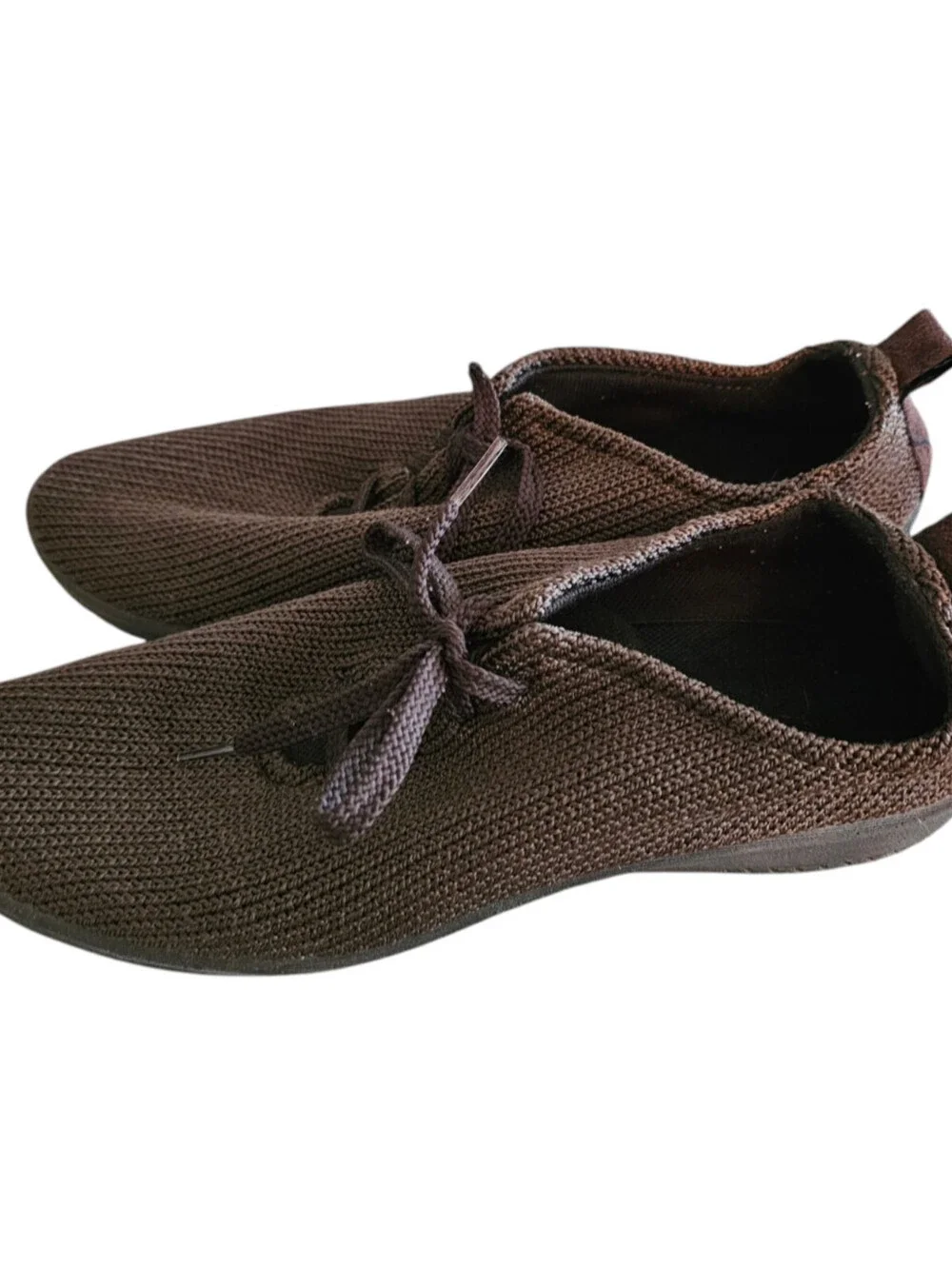 Arcopedico Mens Sz 42 (US 9-9.5) Knit Lace Up Tennis Shies Brown Barefoot